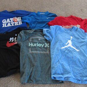 6 Adult Small T-Shirts Nike, Quicksilver, Hurley, Jordan ***Barely Worn***